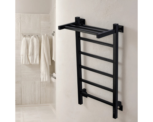 Полотенцесушитель водяной Comfysan Marte-K W-6 80/40 с полкой, черный