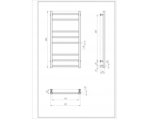 Полотенцесушитель электрический с/т Comfysan Verona-K EC-8 100/50, оружейная сталь