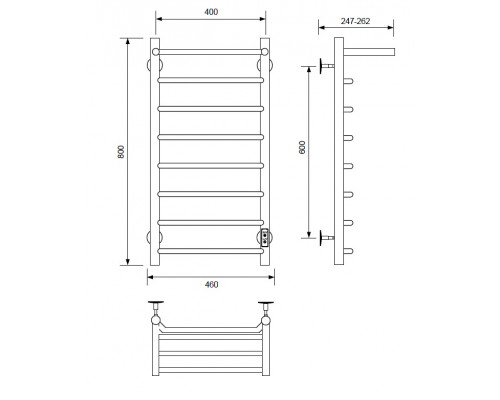 Полотенцесушитель электрический с/т Comfysan Scola EC-8 80/40 с полкой, белый