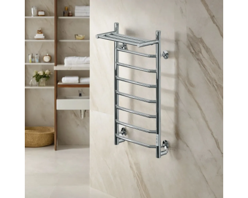 Полотенцесушитель электрический с/т Comfysan Scola EC-8 80/50 с полкой, хром