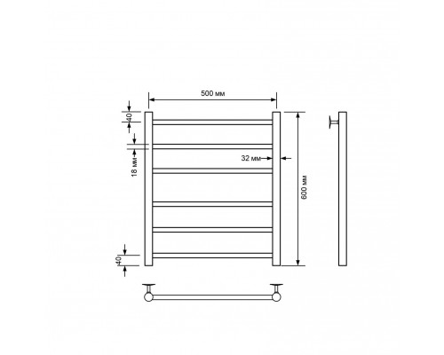Полотенцесушитель водяной Comfysan Luce W-6 60/50, белый