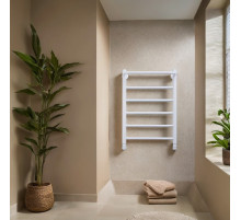 Полотенцесушитель водяной Comfysan Capri W-6 60/40 с полкой, белый