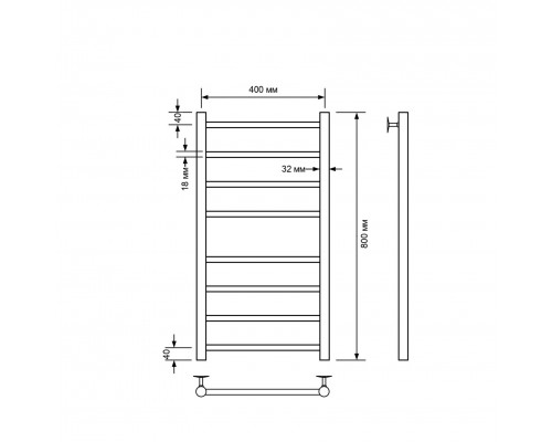 Полотенцесушитель водяной Comfysan Luce W-8 80/40, хром