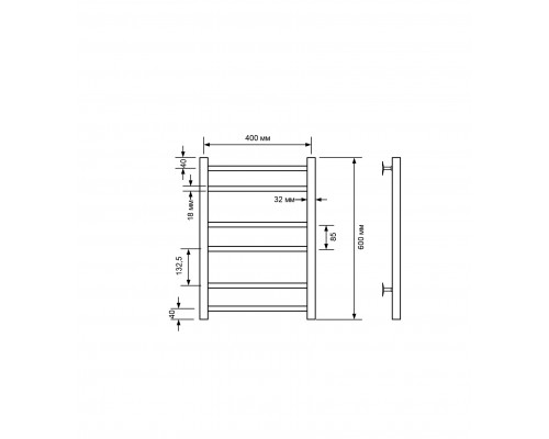 Полотенцесушитель электрический с/т Comfysan Noumi EC-6 60/40, белый