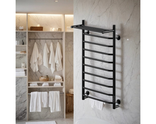 Полотенцесушитель электрический с/т Comfysan Scola EC-10 100/40 с полкой, черный