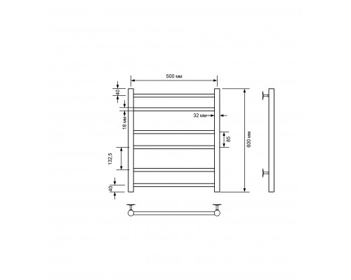 Полотенцесушитель электрический с/т Comfysan Noumi EC-6 60/50, хром