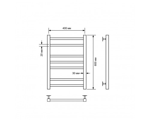 Полотенцесушитель водяной Comfysan Pioli-K W-6 60/40, черный