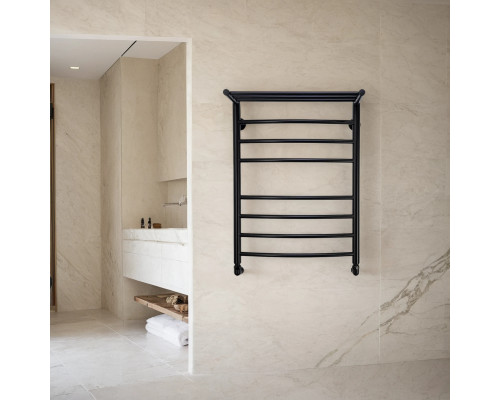 Полотенцесушитель водяной Comfysan Noumi W-8 80/50 с полкой, черный