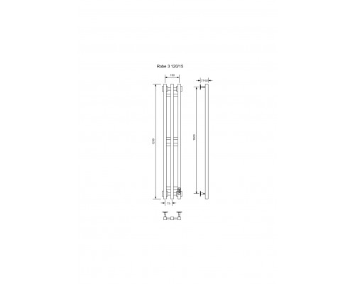 Полотенцесушитель электрический с/т Comfysan Alto-K EC-3 120/15, черный