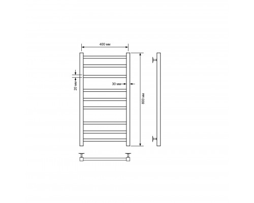 Полотенцесушитель водяной Comfysan Пиоли-К (Pioli-K) W-8 80/40, черный