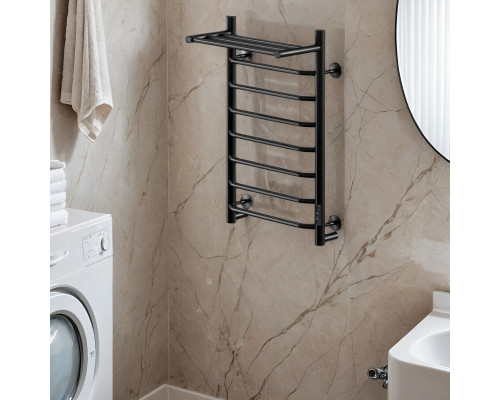 Полотенцесушитель электрический с/т Comfysan Scola EC-8 80/50 с полкой, черный