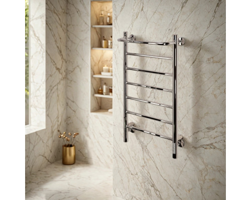 Полотенцесушитель электрический с/т Comfysan Capri EC-8 80/40 с полкой, хром