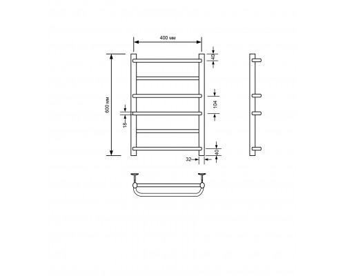 Полотенцесушитель электрический с/т Comfysan Puro EC-6 60/40, хром