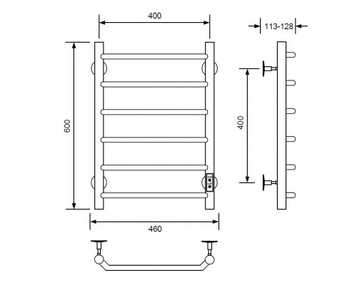 Полотенцесушитель электрический с/т Comfysan Scola EC-6 60/40, хром