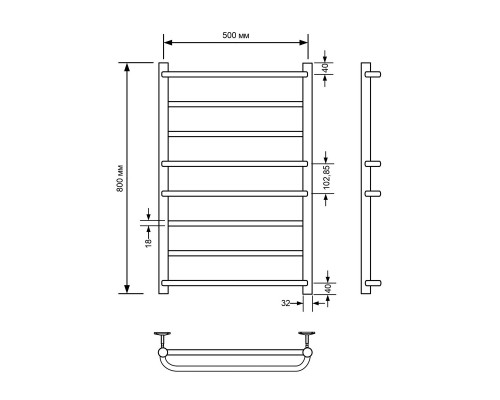 Полотенцесушитель водяной Comfysan Puro W-8 80/50, белый