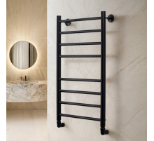 полотенцесушитель водяной comfysan luce w-8 80/50, черный матовый боковое подключение 80см. с гарантией 5 лет.