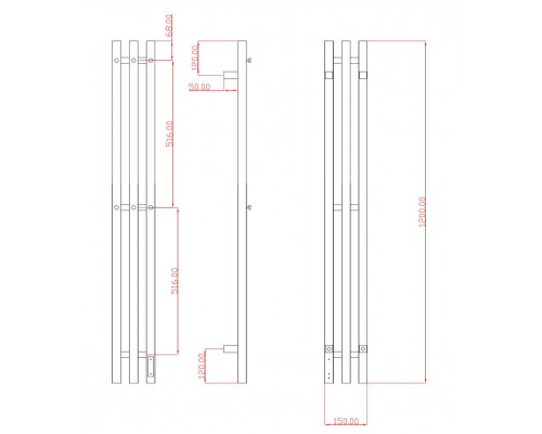 Полотенцесушитель электрический с/т Comfysan Альто-К (Alto-K) EC-3 120/12, золото, гальваника
