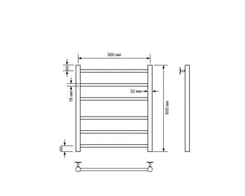 Полотенцесушитель водяной Comfysan Noumi W-6 60/50, белый