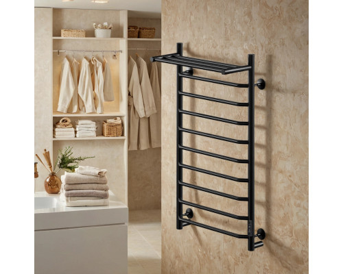 Полотенцесушитель электрический с/т Comfysan Scola EC-10 100/50 с полкой, черный