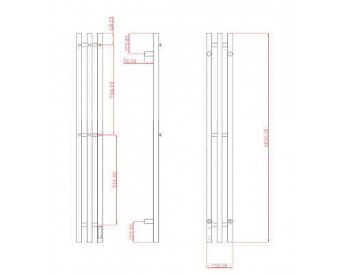 Полотенцесушитель электрический с/т Comfysan Альто (Alto) EC-3 120/12, никель, гальваника