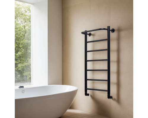 Полотенцесушитель водяной Comfysan Capri W-8 80/40 с полкой, черный