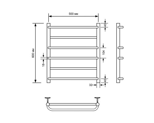 Полотенцесушитель водяной Comfysan Puro W-6 60/50, белый