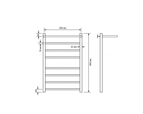 Полотенцесушитель водяной Comfysan Noumi W-8 80/50 с полкой, белый