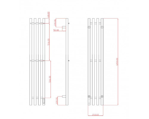 Полотенцесушитель электрический с/т Comfysan Альто-К (Alto-K) EC-4 120/18, никель, гальваника