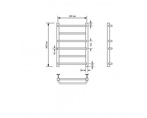 Полотенцесушитель водяной Comfysan Puro-K W-6 60/40, хром