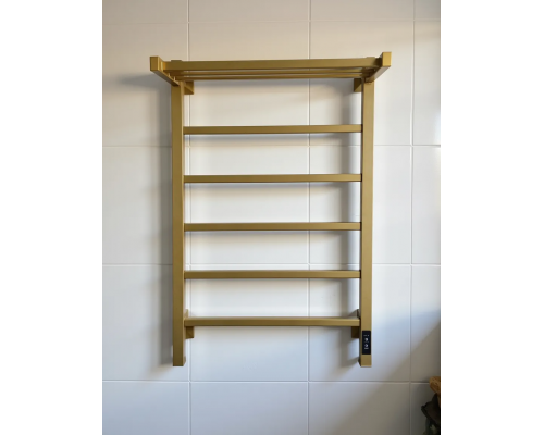 Полотенцесушитель электрический с/т Comfysan Marte-K EC-6 80/50 с полкой, MAT GOLD RAL