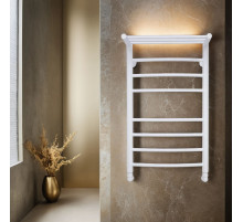 Полотенцесушитель водяной Comfysan Luce W-8 80/40 с полкой, белый