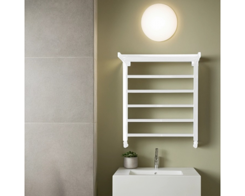 Полотенцесушитель водяной Comfysan Marte-K W-6 80/50 с полкой, белый