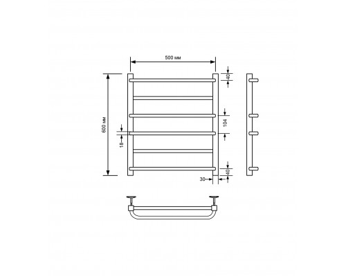 Полотенцесушитель водяной Comfysan Puro-K W-6 60/50, белый