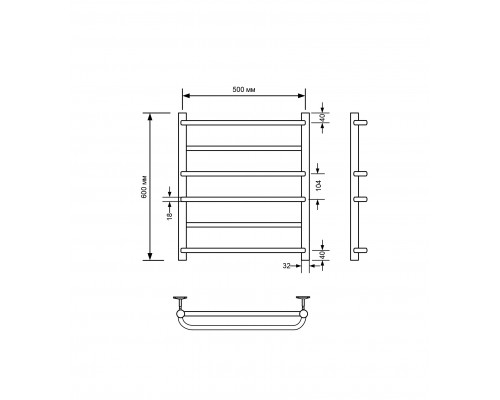 Полотенцесушитель электрический с/т Comfysan Puro-K EC-6 60/50, белый