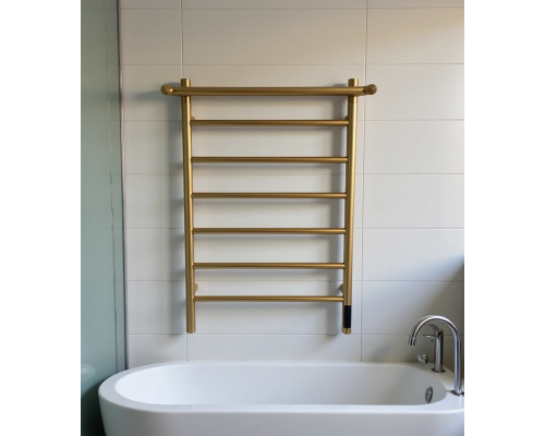 Полотенцесушитель электрический с/т Comfysan Стелла (Stella) EC-7 80/50 с полкой, золото, гальваника