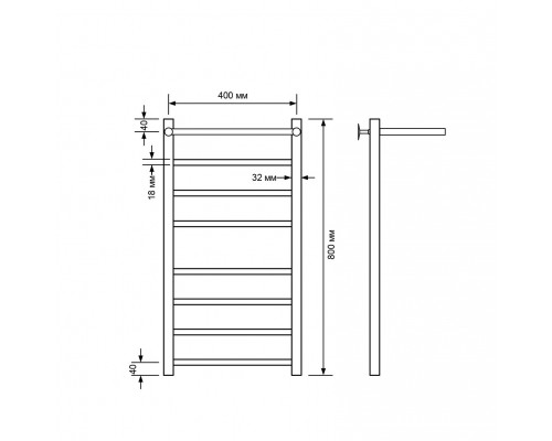 Полотенцесушитель водяной Comfysan Noumi W-8 80/40 с полкой, белый