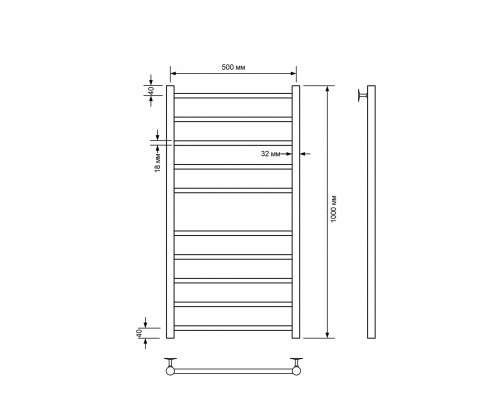 Полотенцесушитель водяной Comfysan Luce W-10 100/50, белый