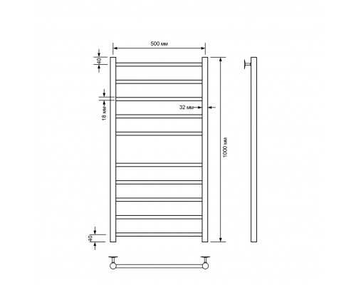 Полотенцесушитель водяной Comfysan Noumi W-10 100/50, белый