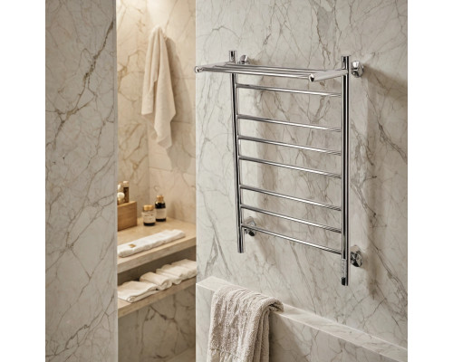 Полотенцесушитель электрический с/т Comfysan Luce EC-8 80/50 с полкой, хром