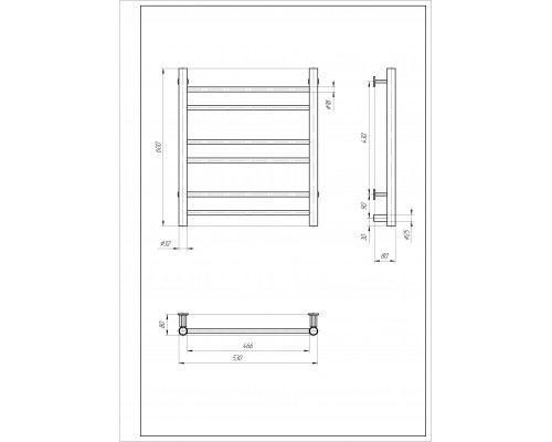 Полотенцесушитель электрический с/т Comfysan Vita EC-6 60/50, матовое золото