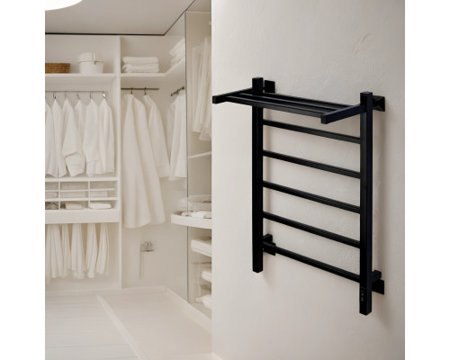 Полотенцесушитель водяной Comfysan Marte-K W-6 60/50 с полкой, черный