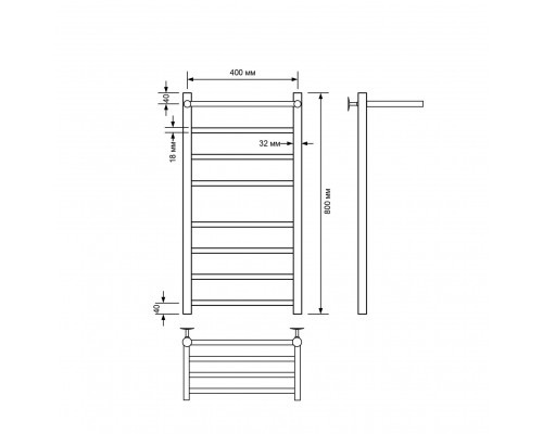 Полотенцесушитель водяной Comfysan Luce W-8 80/40 с полкой, белый