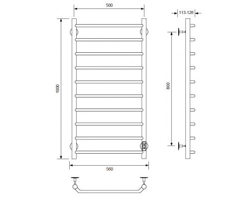 Полотенцесушитель электрический с/т Comfysan Scola EC-10 100/50, белый
