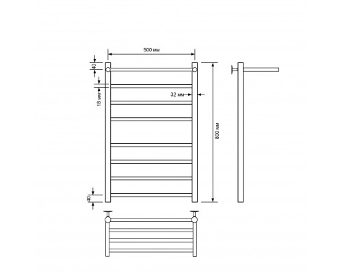 Полотенцесушитель электрический с/т Comfysan Luce EC-8 80/50 с полкой, белый