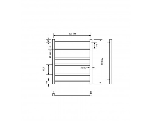 Полотенцесушитель электрический с/т Comfysan Pioli-K EC-6 60/50, черный