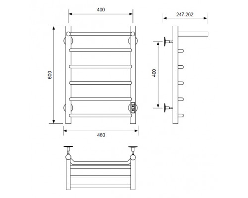 Полотенцесушитель электрический с/т Comfysan Scola EC-6 60/40 с полкой, хром