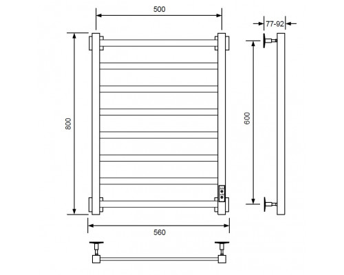 Полотенцесушитель электрический с/т Comfysan Roma-K EC-8 80/50, белый