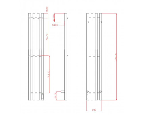 Полотенцесушитель электрический с/т Comfysan Alto EC-4 120/18, никель, гальваника
