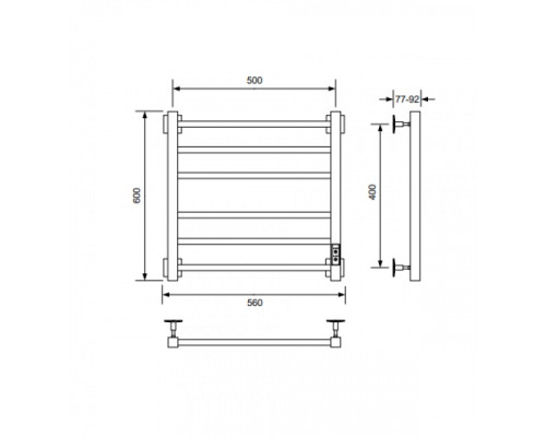 Полотенцесушитель электрический с/т Comfysan Unico-K EC-6 60/50, хром