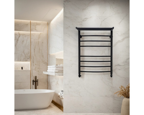 Полотенцесушитель водяной Comfysan Noumi W-8 80/40 с полкой, черный